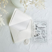 Doodle Style Handgezeichneter Abschluss Acryleinladungen