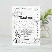 Doodle Style Handgezeichneter Abschluss Danke Kart Einladung (Stehend Vorderseite)