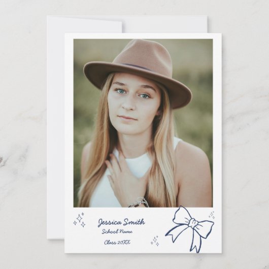 Doodle Style Handgezeichneter Abschluss Einladung (Rückseite)