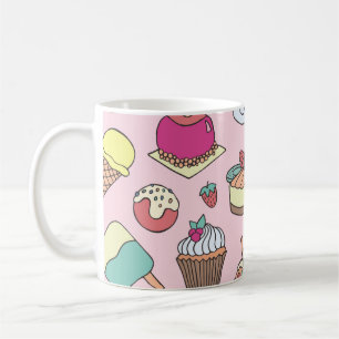 Doodle-Süßigkeiten Eiscreme: Handgezeichnete Illus Kaffeetasse
