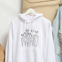 Doodle Sweatshirt (weiß- von Hand gezeichnet)