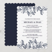 doodle swirl Blätter Einladung (Vorne/Hinten)