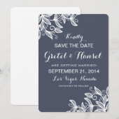 doodle swirl Blätter Save The Date (Vorne/Hinten)