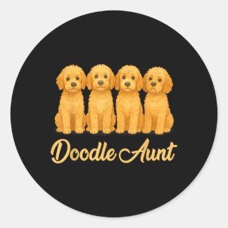 Doodle-Tante Süße Hundeliebhaberin Lustiger Welpe Runder Aufkleber