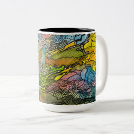 Doodle-Tasse von Jill Zweifarbige Tasse