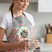 Doodle Tea Time Teapot Pastel Art Schürze