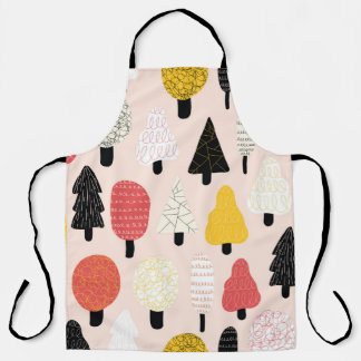 Doodle Trees: Vintage, Abstrakte Natur. Schürze