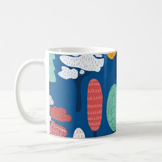 Doodle Trees: Vintage Kinder Hintergrund. Kaffeetasse (Links)
