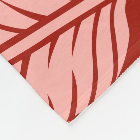 Doodle Tropical Blätter: Dunkel von Hand Gezeichne Fleecedecke (Ecke)