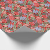 Doodle Tropical Blätter: Dunkel von Hand Gezeichne Geschenkpapier (Ecke)