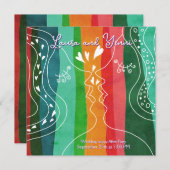 Doodle two women and love einladung (Vorne/Hinten)