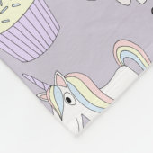Doodle Unicorn Muster Name Kinder Fleecedecke (Ecke)