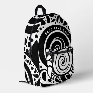 Doodle unordentlicher Wirbel abstrakte Kunst Bedruckter Rucksack
