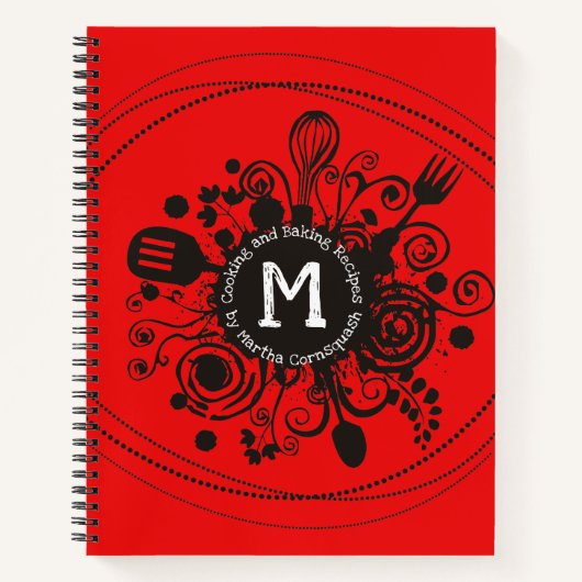 Doodle-Utensilien personalisiertes Kochbuch Notizblock (Vorderseite)