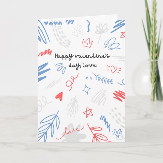 Doodle valentines day cards karte (Vorderseite)