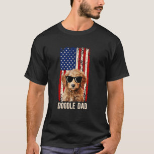 Doodle-Vater eines Goldendoodle-Vaters US Flag Doo T-Shirt