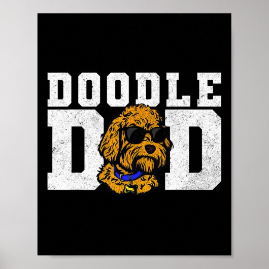 Doodle-Vater Lustiger Goldendoodle Bester Hund-Vat Poster (Vorne)