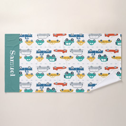 Doodle Vehicles Kinder Personalisierte Bezeichnung Badehandtuch (Badehandtuch)