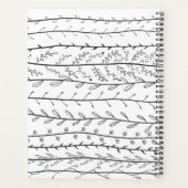 Doodle Vines Black and White Botanic Planer (Rückseite)