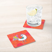 Doodle-Vogel Rechteckiger Pappuntersetzer (Vor Ort)