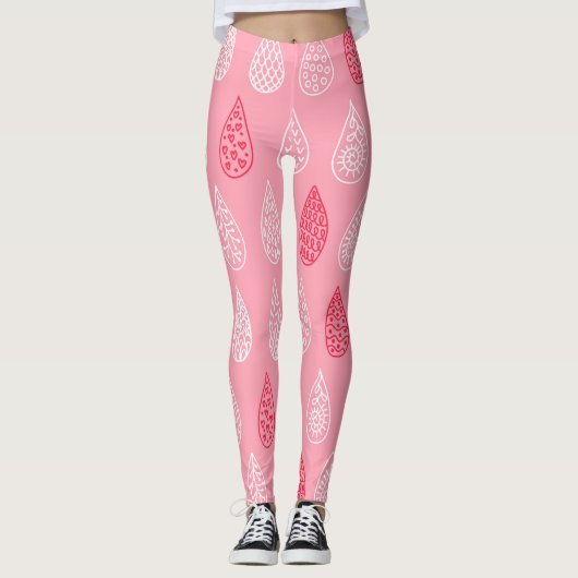 Doodle-Wasser fällt: Vintages Muster Leggings (Vorderseite)