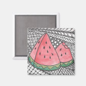 Doodle Watermelon zeichne Druck auf Magnet (Vorderseite/Rückseite)