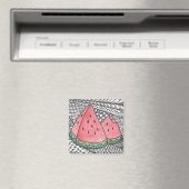 Doodle Watermelon zeichne Druck auf Magnet (In Situ (Geschirrspüler))
