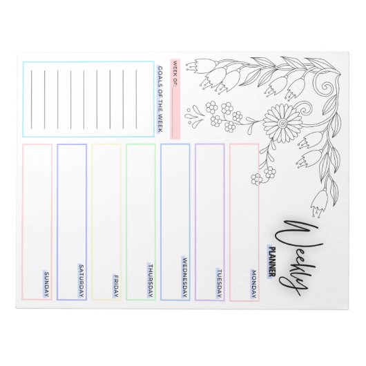 Doodle Weekly Planner Notizblock (Vorderseite)