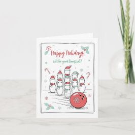 Doodle Weihnachts-Bowling-Feiertags-Grußkarten Feiertagskarte