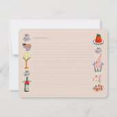 Doodle Weihnachts-Brautparty gemeinsam ein Rezept Einladung (Rückseite)