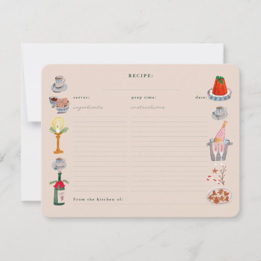 Doodle Weihnachts-Brautparty gemeinsam ein Rezept Einladung (Vorderseite)