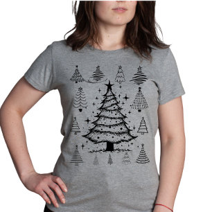 Doodle-Weihnachtsbaum-Kollektion Tri-Blend Shirt