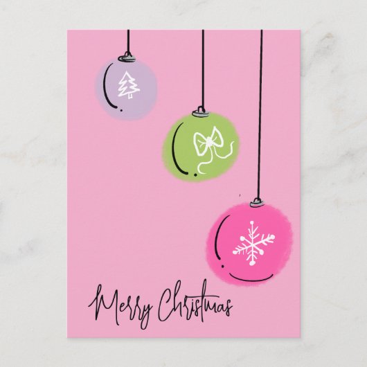 Doodle-Weihnachtsdekorationen Postkarte (Vorderseite)