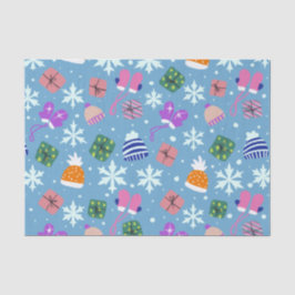Doodle Weihnachtslieder Geschenke Hats Blue Seidenpapier