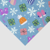 Doodle Weihnachtslieder Geschenke Hats Blue Seidenpapier (Ausschnitt)