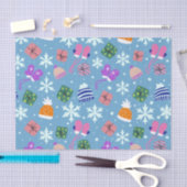 Doodle Weihnachtslieder Geschenke Hats Blue Seidenpapier (Handwerk)