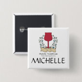 Doodle-Weinglas Weintasting Sommelier Button (Vorne & Hinten)