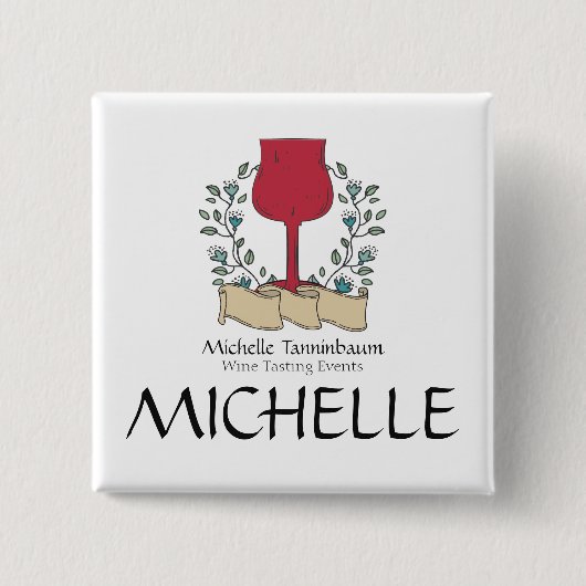 Doodle-Weinglas Weintasting Sommelier Button (Vorderseite)