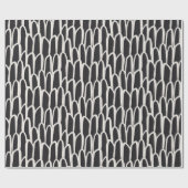 Doodle-Wellen-Mudcloth-Mod geometrisch schwarz Geschenkpapier (Flach)