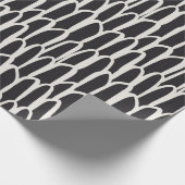Doodle-Wellen-Mudcloth-Mod geometrisch schwarz Geschenkpapier (Ecke)
