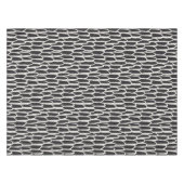 Doodle-Wellen-Mudcloth-Mod geometrisch schwarz Tischdecke (Vorderseite (Horizontal))