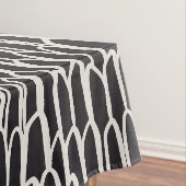 Doodle-Wellen-Mudcloth-Mod geometrisch schwarz Tischdecke (Beispiel)