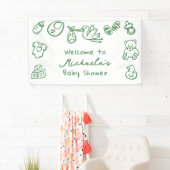 Doodle Whimsical Baby Dusche Banner (Insitu)