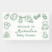 Doodle Whimsical Baby Dusche Banner (Horizontal)