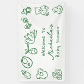 Doodle Whimsical Baby Dusche Banner (Vertikal)