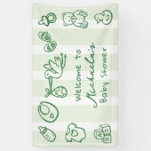 Doodle Whimsical Baby Dusche Banner (Vertikal)