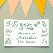 Doodle Whimsical Baby Dusche Banner
