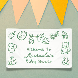Doodle Whimsical Baby Dusche Banner