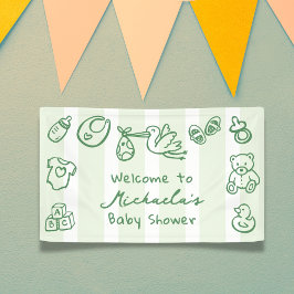 Doodle Whimsical Baby Dusche Banner
