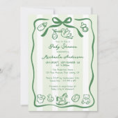 Doodle Whimsical Baby Dusche Einladung (Vorderseite)